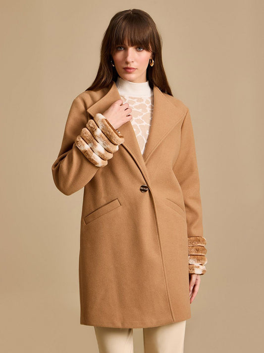 Women Shawl Collar Overcoat