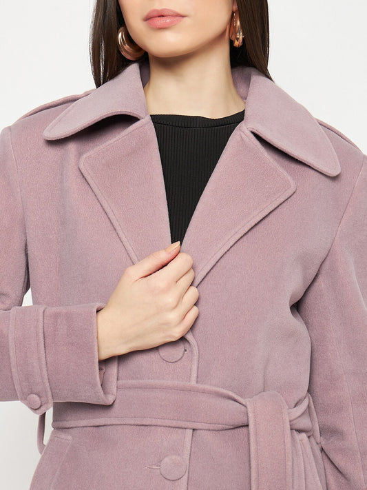 Single-Breasted Winter Woolen Trench Coat