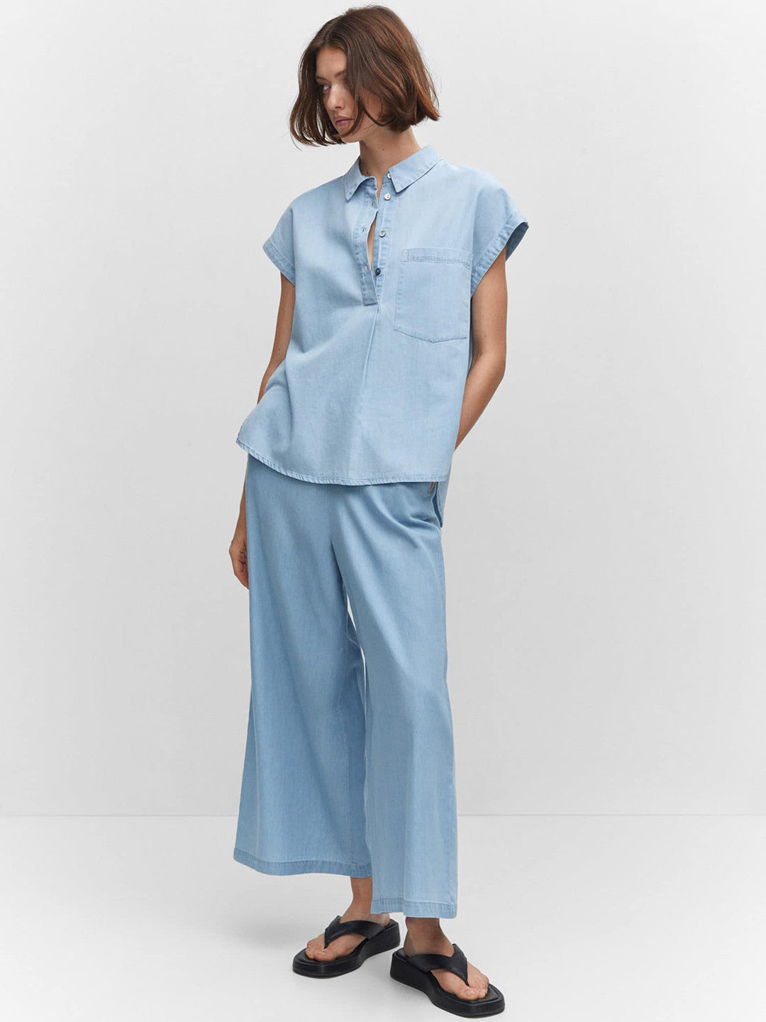 Women Pure Cotton Cropped Trousers