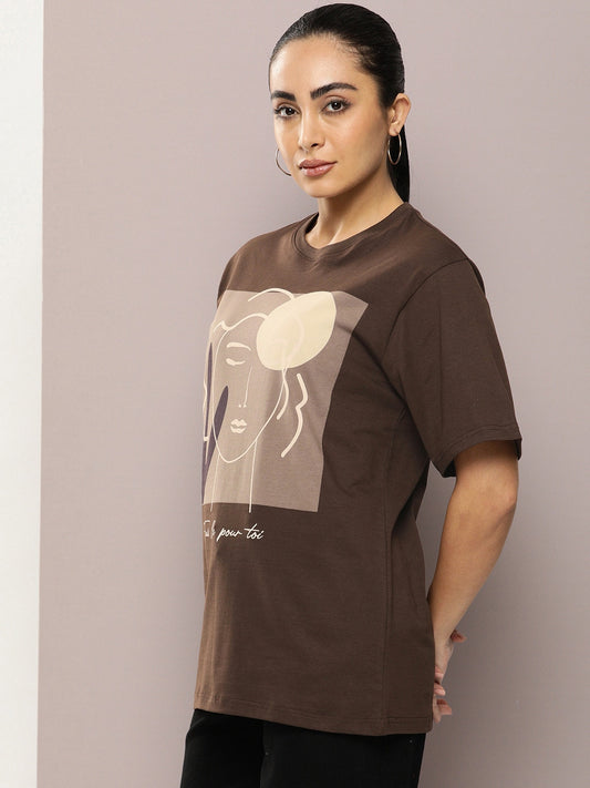 Graphic Printed Oversized Pure Cotton T-shirt