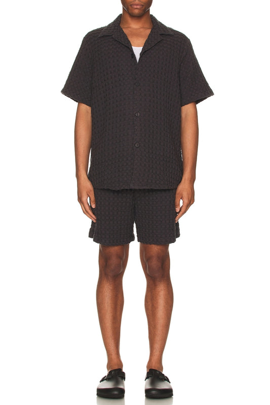 Nearly Black Cuba Waffle Shirt