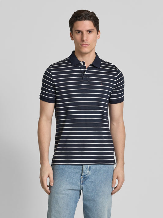 Regular fit polo shirt made of pure cotton in navy