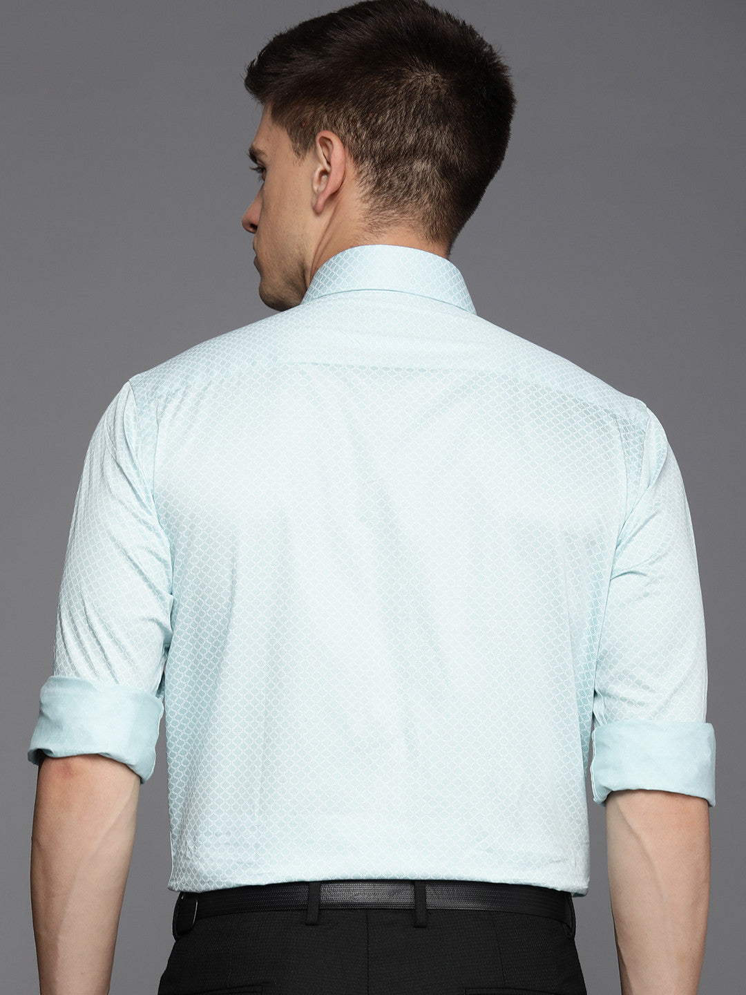 Pure Cotton Slim Fit Geometric Printed Formal Shirt