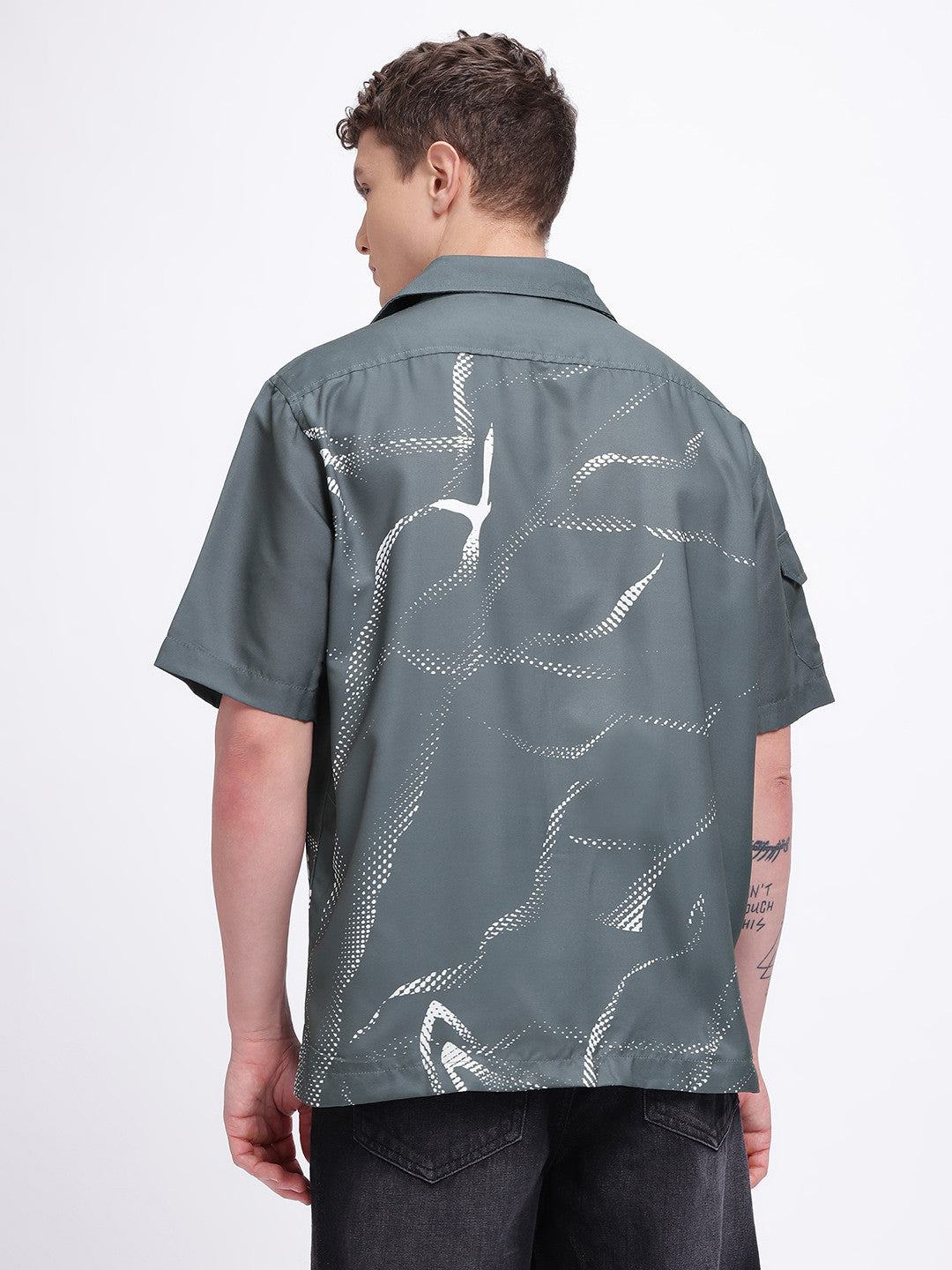 Utility Pockets Printed Relaxed Fit Shirt