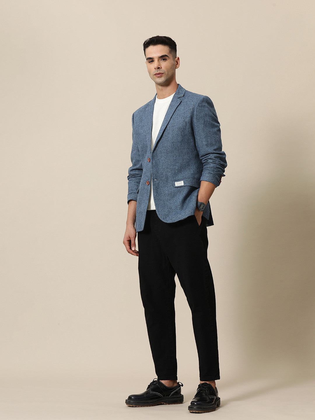 Men Tweed Tailored Fit Blazers