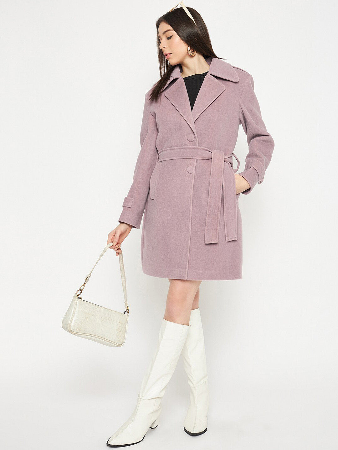 Single-Breasted Winter Woolen Trench Coat