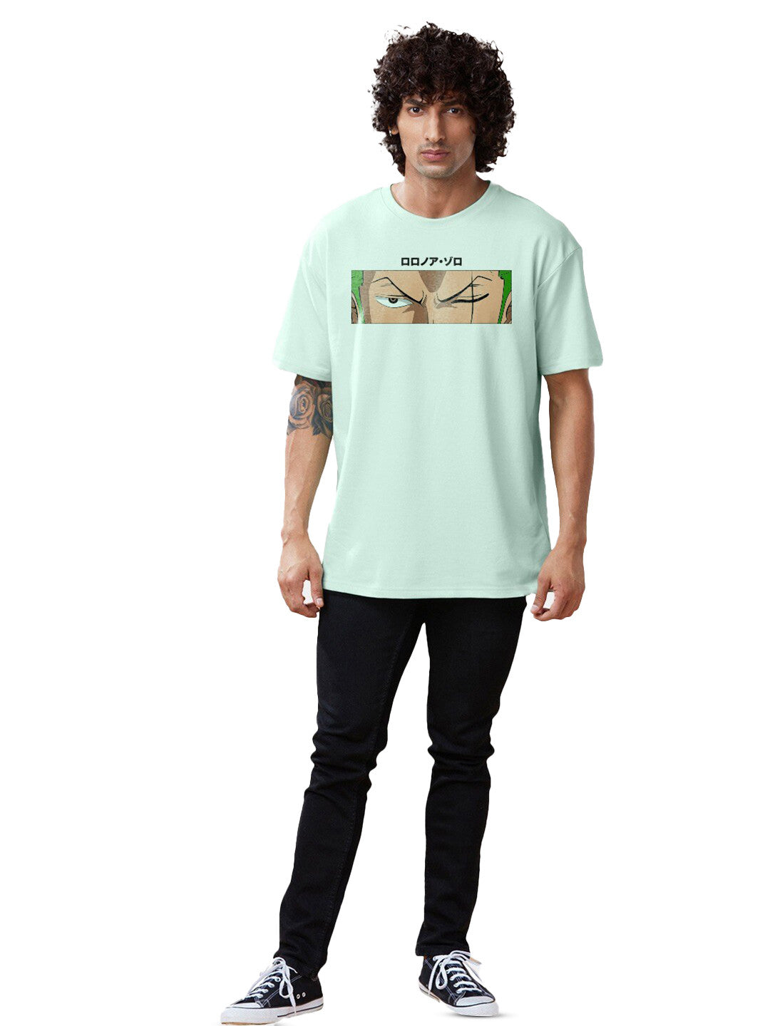 Unisex Zoro Anime Printed Cotton Oversized T-shirt