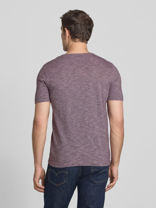 T-shirt with short button placket in purple