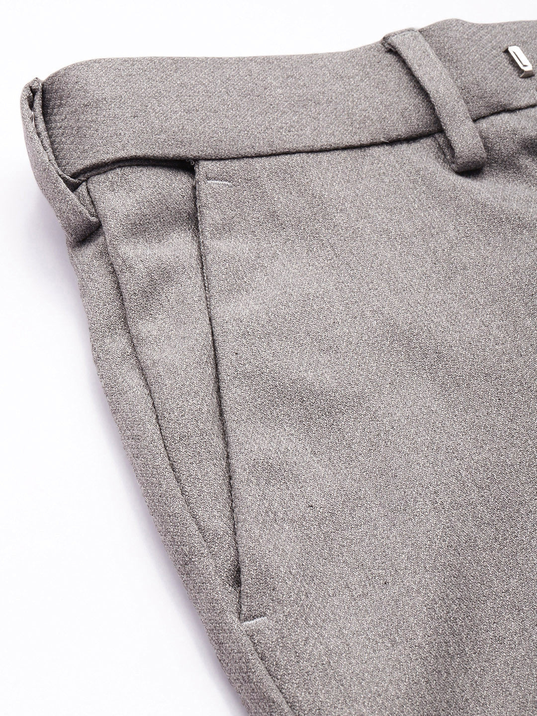 Men Skinny Fit Self Design Formal Trousers