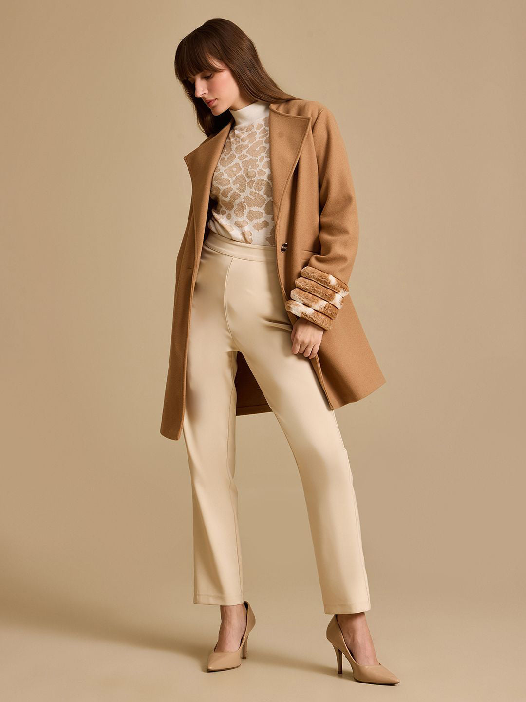 Women Shawl Collar Overcoat