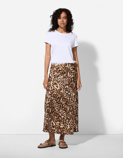 White Leopard print Skirt