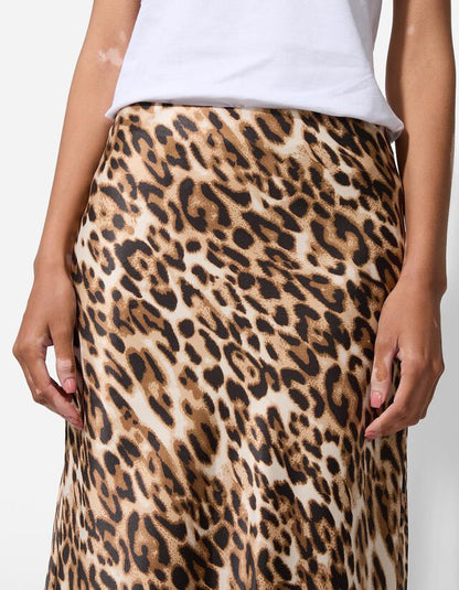 White Leopard print Skirt