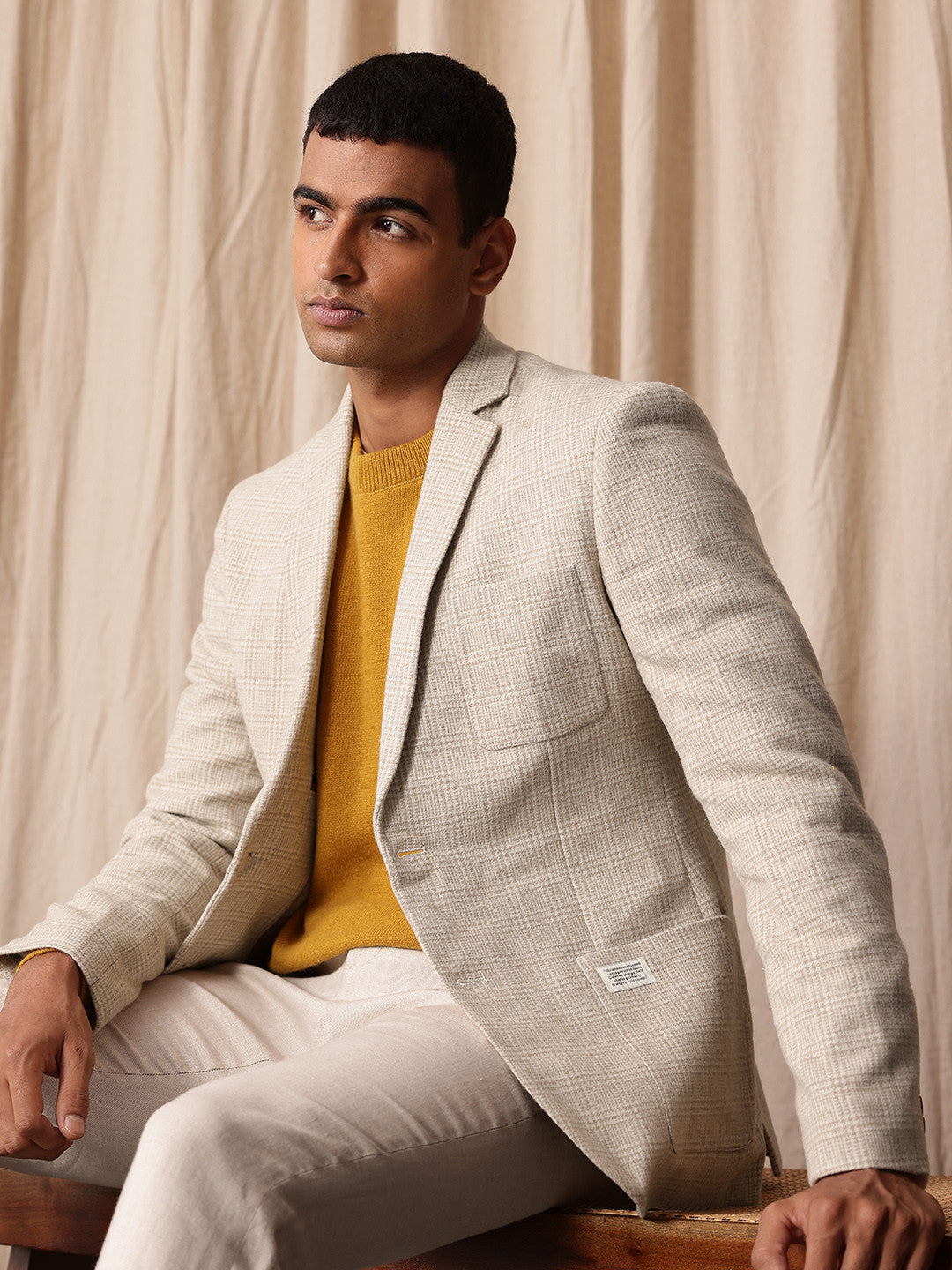 Mr. Bowerbird Checked Tailored Fit Single-Breasted Smart Casual Blazer