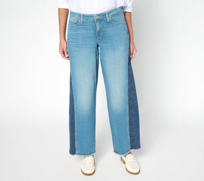 Wide Leg Jeans with Contrast Sideseam Gusset