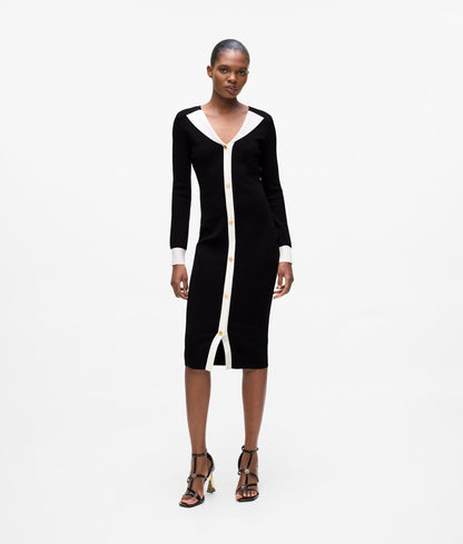 Black Midi length Knit dress
