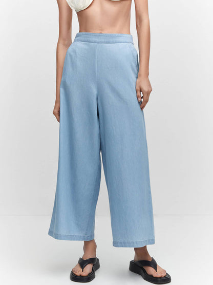 Women Pure Cotton Cropped Trousers