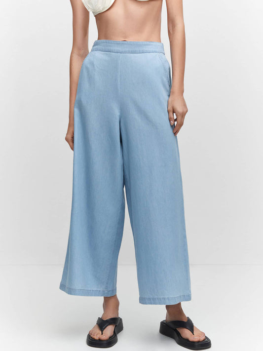 Women Pure Cotton Cropped Trousers