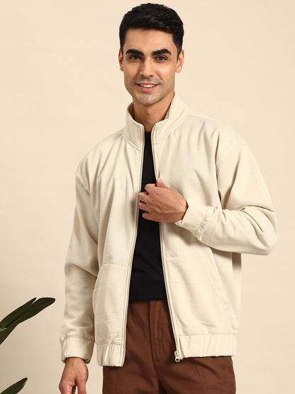 Off-white solid regular fit sweatshirt