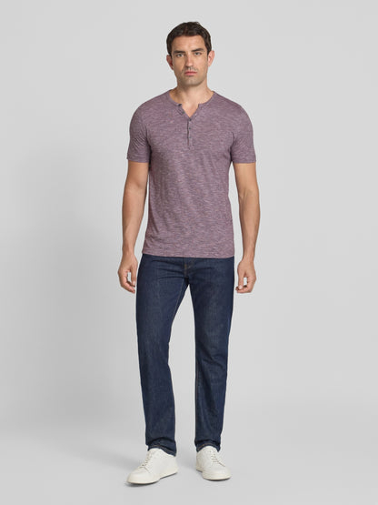 T-shirt with short button placket in purple