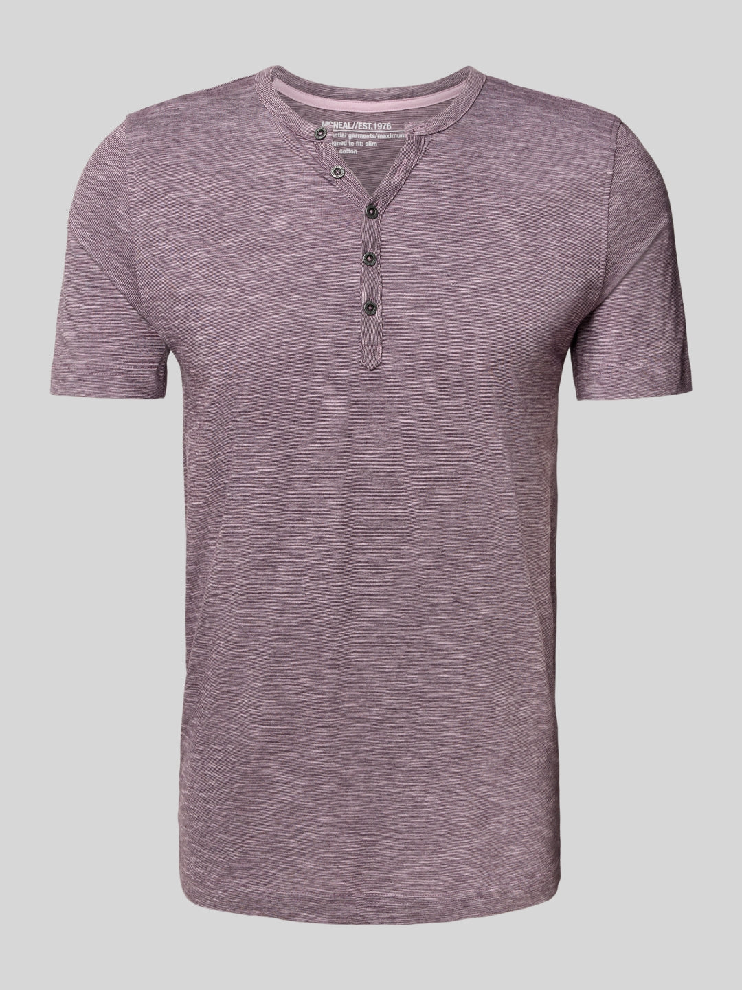 T-shirt with short button placket in purple