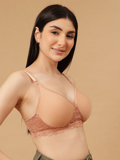 Lightly Padded Non-Wired Full Coverage Spacer Cup T-Shirt Bra