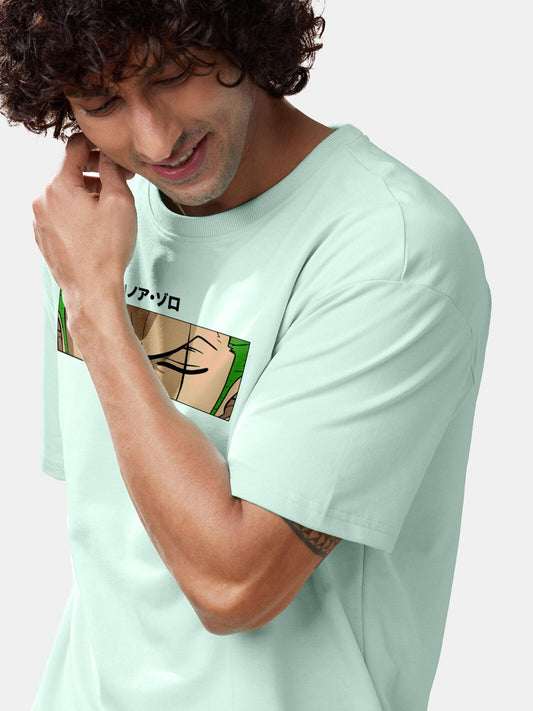 Unisex Zoro Anime Printed Cotton Oversized T-shirt