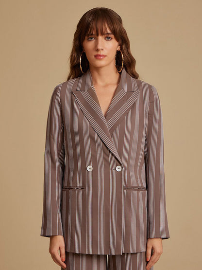 Self Design Oversized-Fit Double-Breasted Blazers