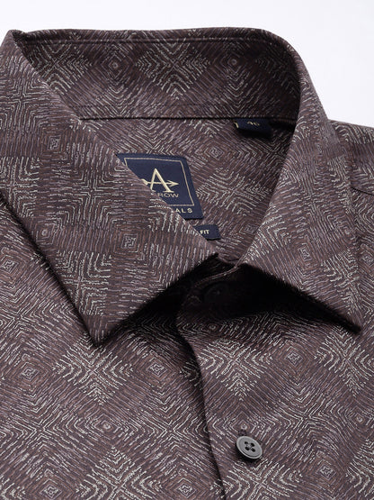 Manhattan Slim Fit Printed Pure Cotton Formal Shirt