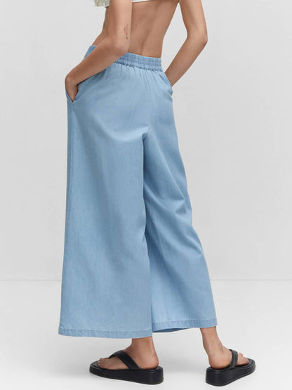 Women Pure Cotton Cropped Trousers