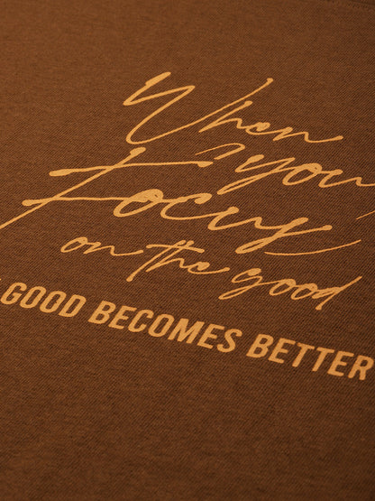 The Life Co. Typography Printed Drop-Shoulder Sleeves Oversized T-shirt