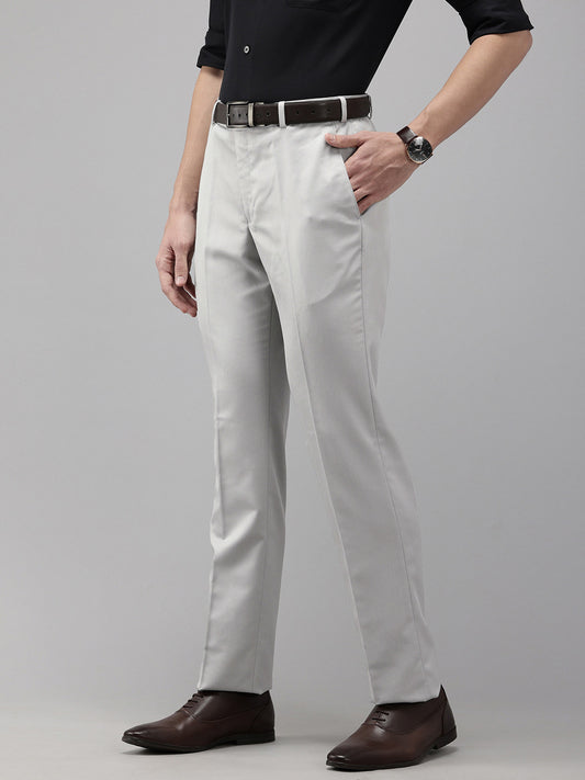 Men Textured Formal Trousers