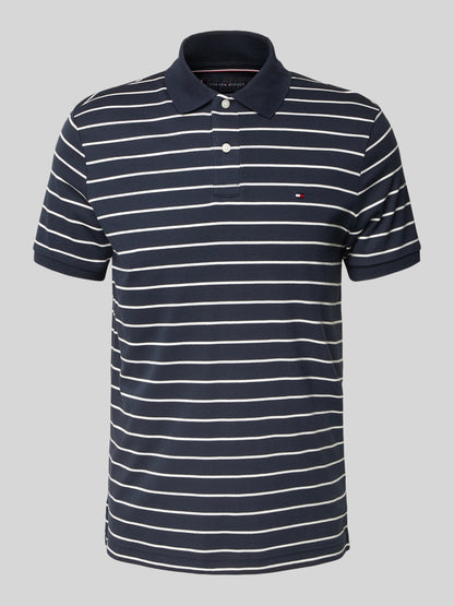 Regular fit polo shirt made of pure cotton in navy