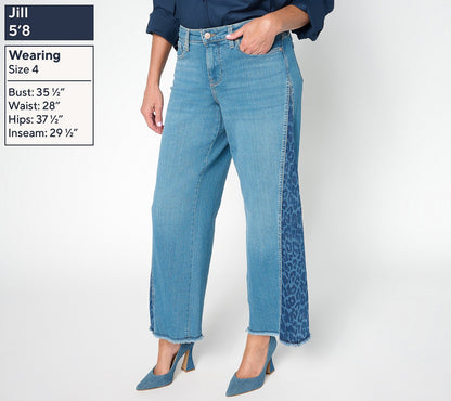 Wide Leg Jeans with Contrast Sideseam Gusset