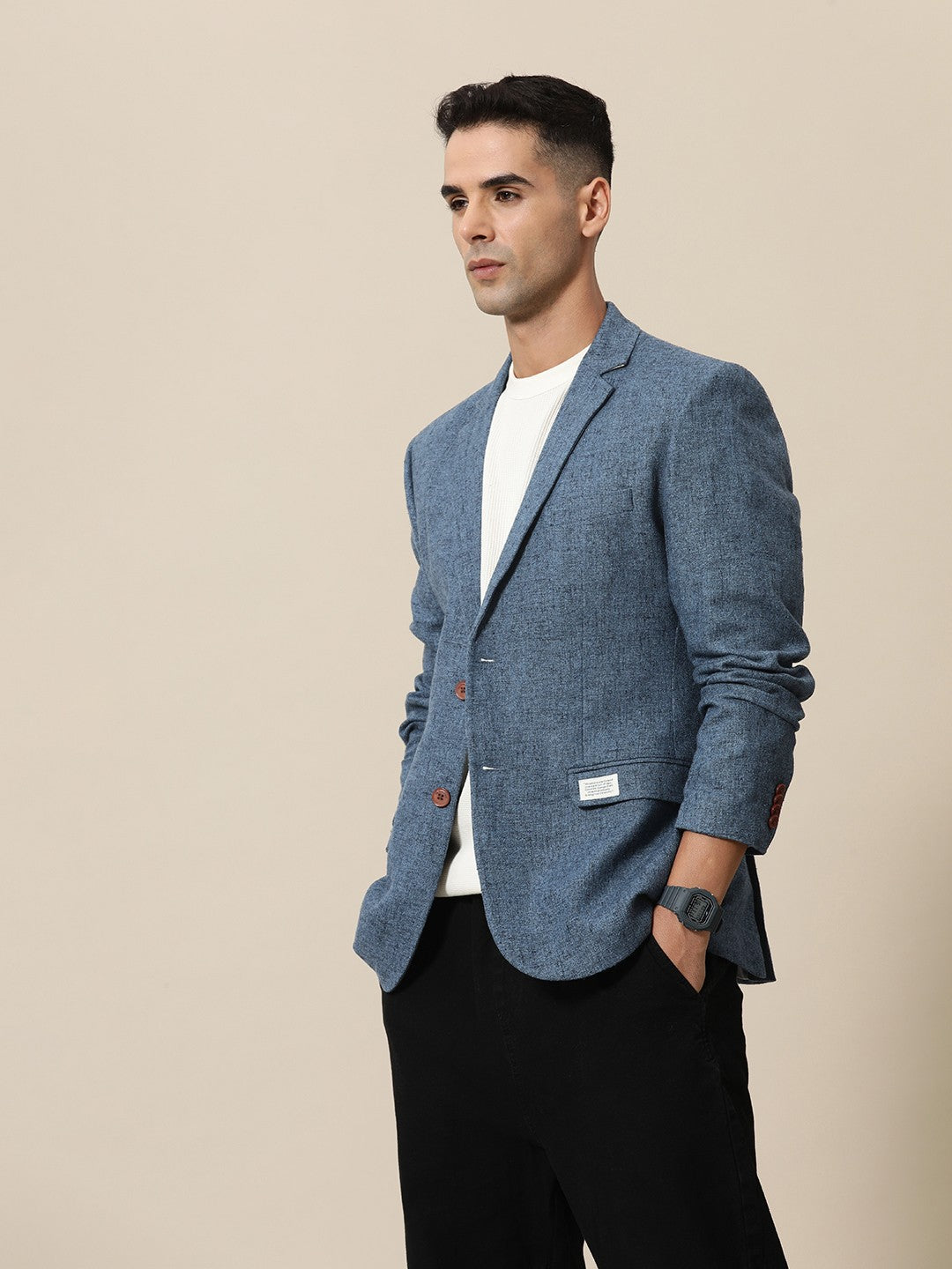 Men Tweed Tailored Fit Blazers