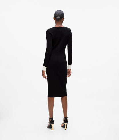 Black Midi length Knit dress