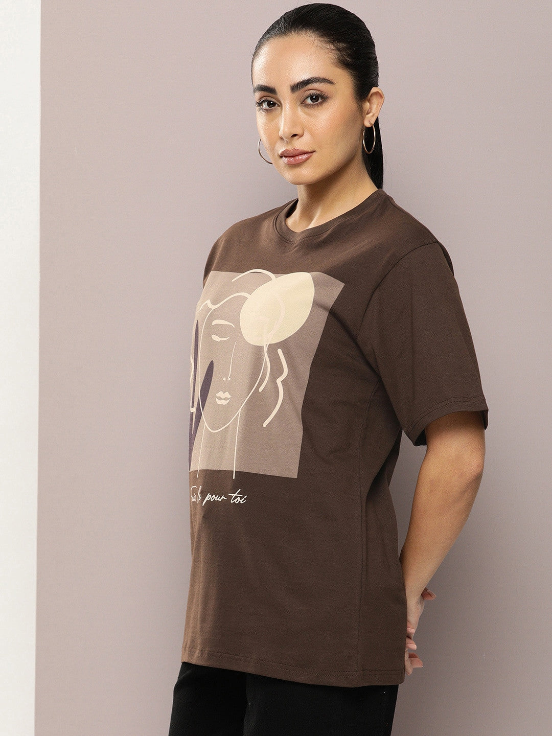 Graphic Printed Oversized Pure Cotton T-shirt
