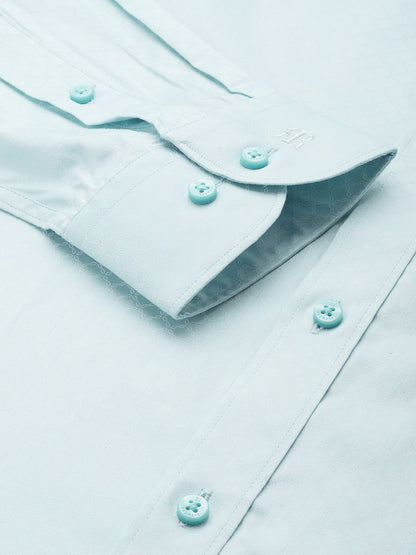 Pure Cotton Slim Fit Geometric Printed Formal Shirt