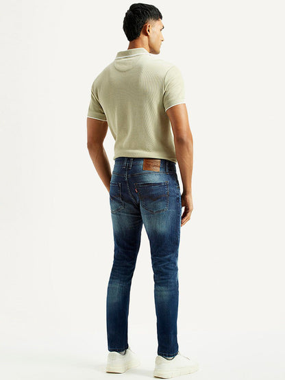 Men Classic Tapered Fit Mid-Rise Light Fade Stretchable Jeans