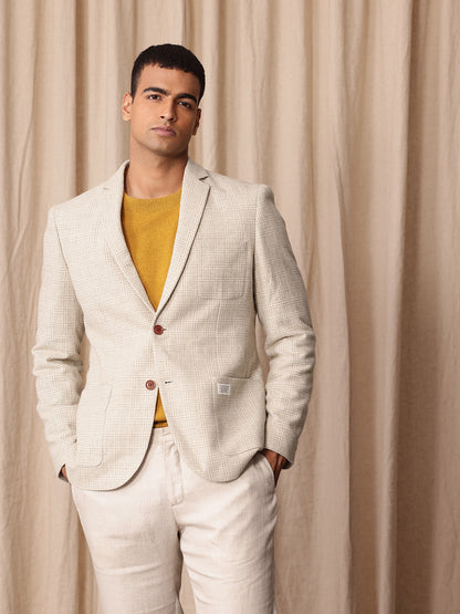 Mr. Bowerbird Checked Tailored Fit Single-Breasted Smart Casual Blazer