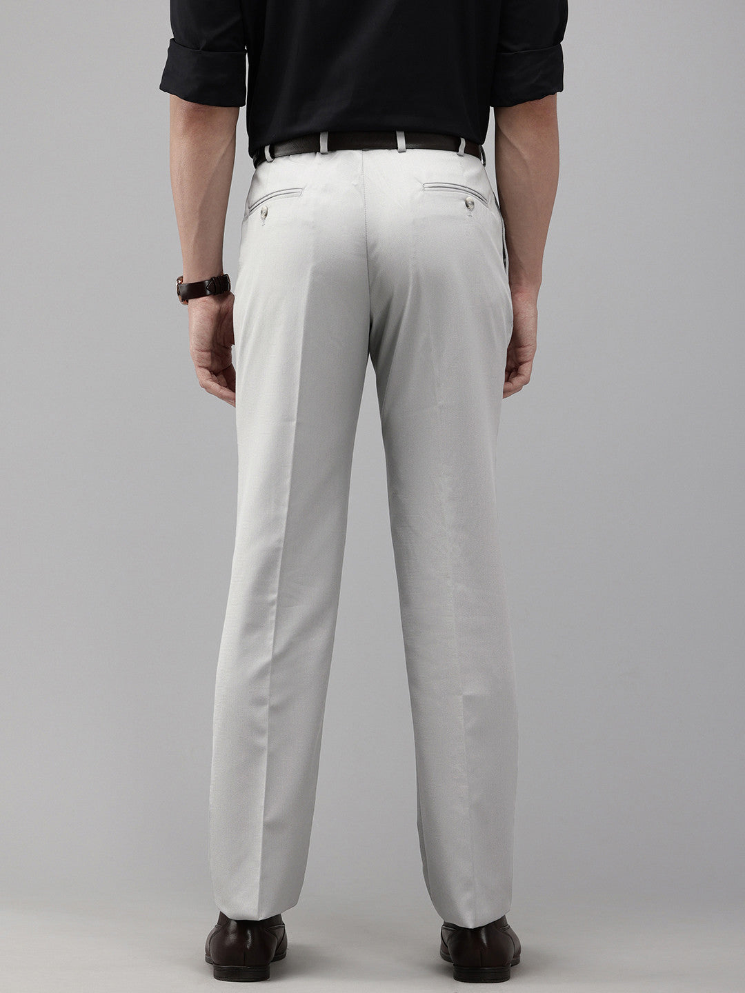 Men Textured Formal Trousers