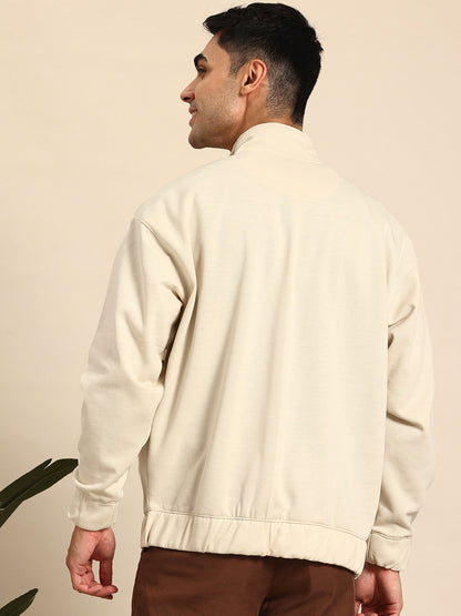 Off-white solid regular fit sweatshirt