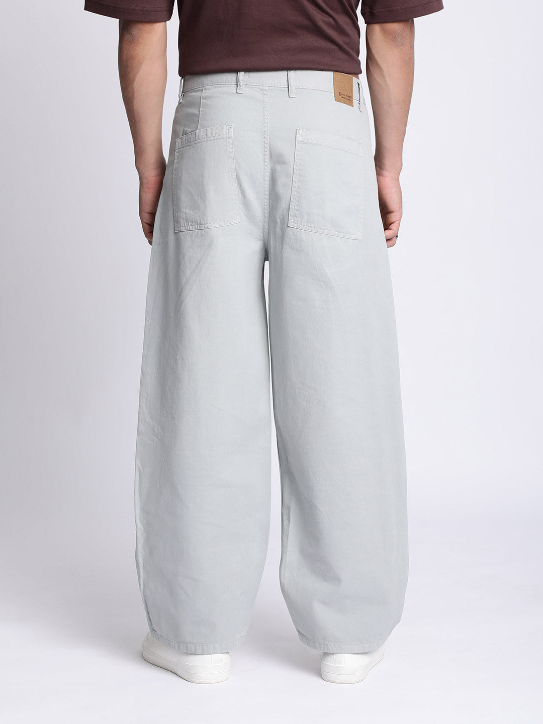 Men Baggy Fit Pleated Chinos Trousers