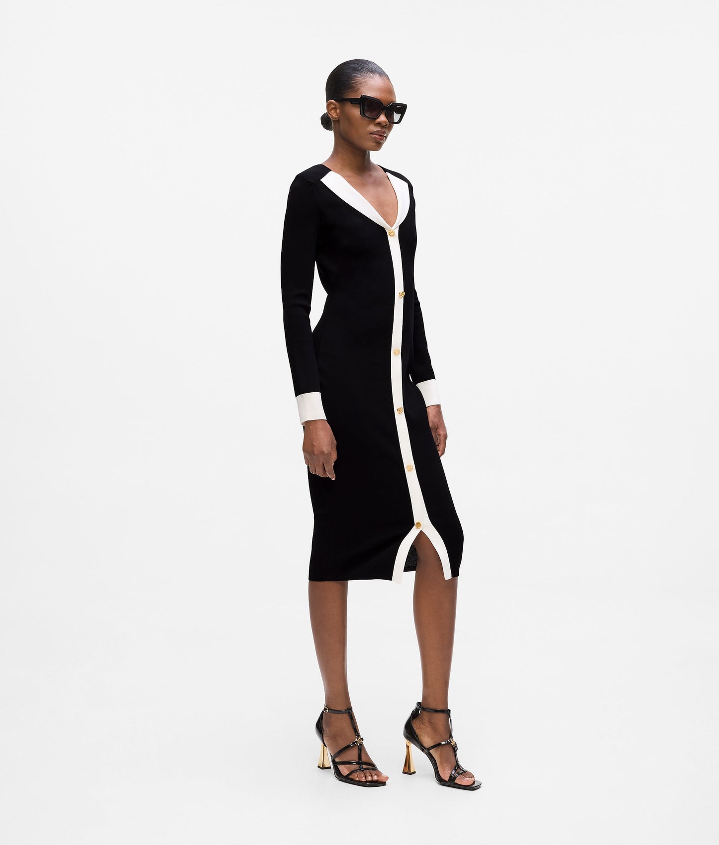Black Midi length Knit dress