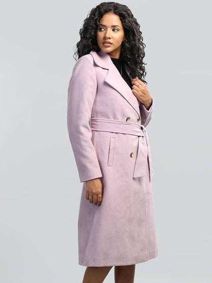 Notched Lapel Collar Trench Coat