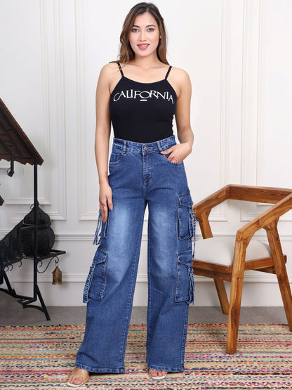 Women Jean Straight Fit High-Rise Light Fade Stretchable Jeans