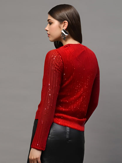 Women Embellished Cowl Neck Top