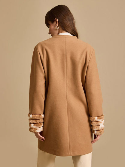 Women Shawl Collar Overcoat