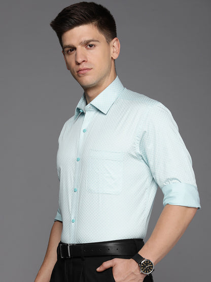 Pure Cotton Slim Fit Geometric Printed Formal Shirt