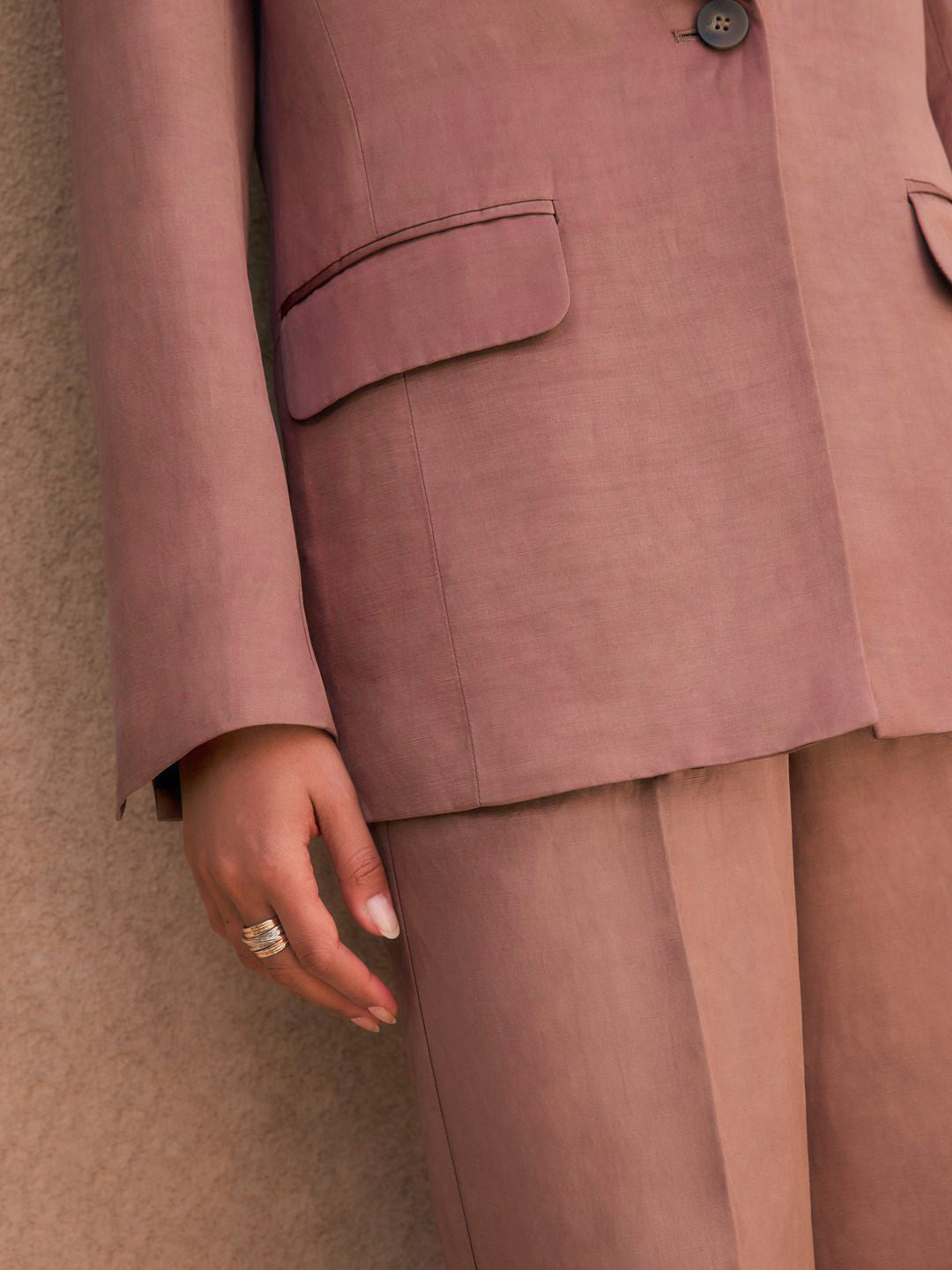 Shawl Collar Satin Finish Single-Breasted Blazer