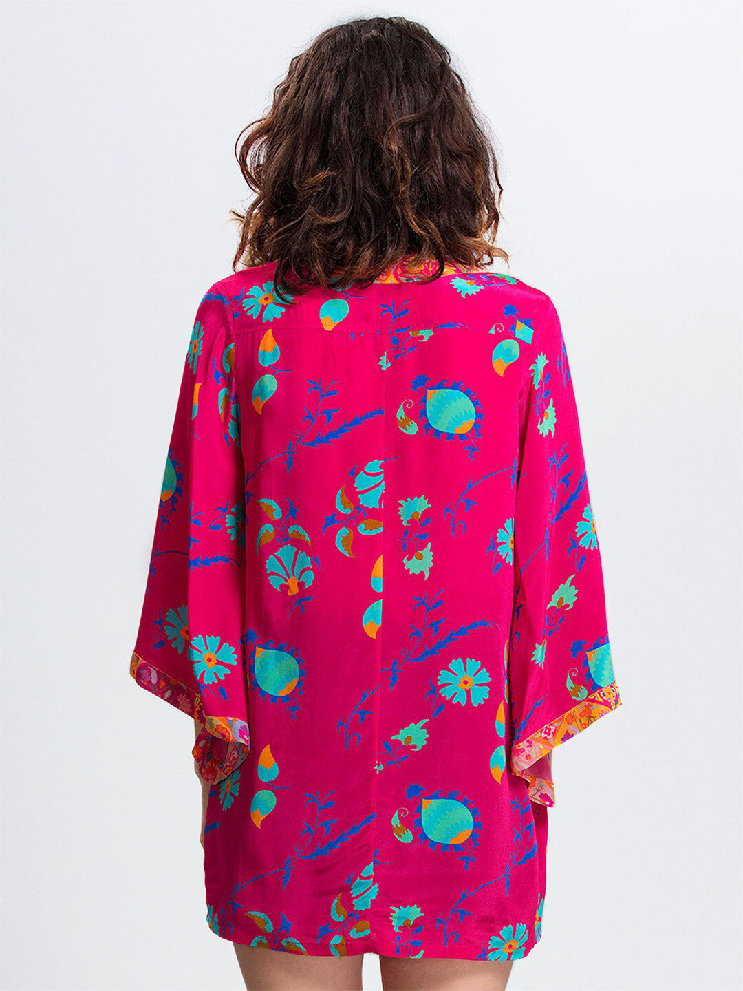 Plus Size Women Printed Longline Open Front Shrug